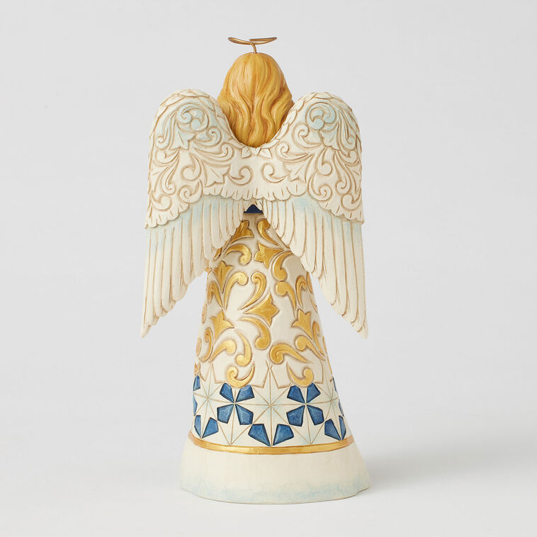 Hallmark Jim Shore Heartwood Creek Blue And Gold Angel Figurine 8.46"