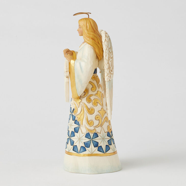 Hallmark Jim Shore Heartwood Creek Blue And Gold Angel Figurine 8.46"