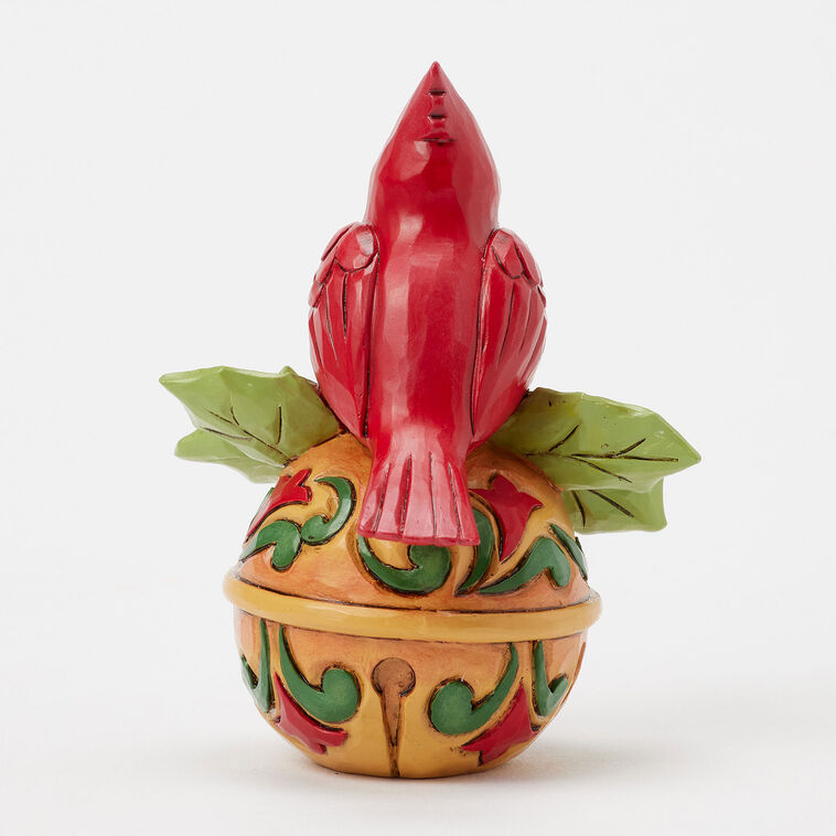 Hallmark Jim Shore Heartwood Creek Cardinal On Jingle Bell Mini Figurine 3.54"
