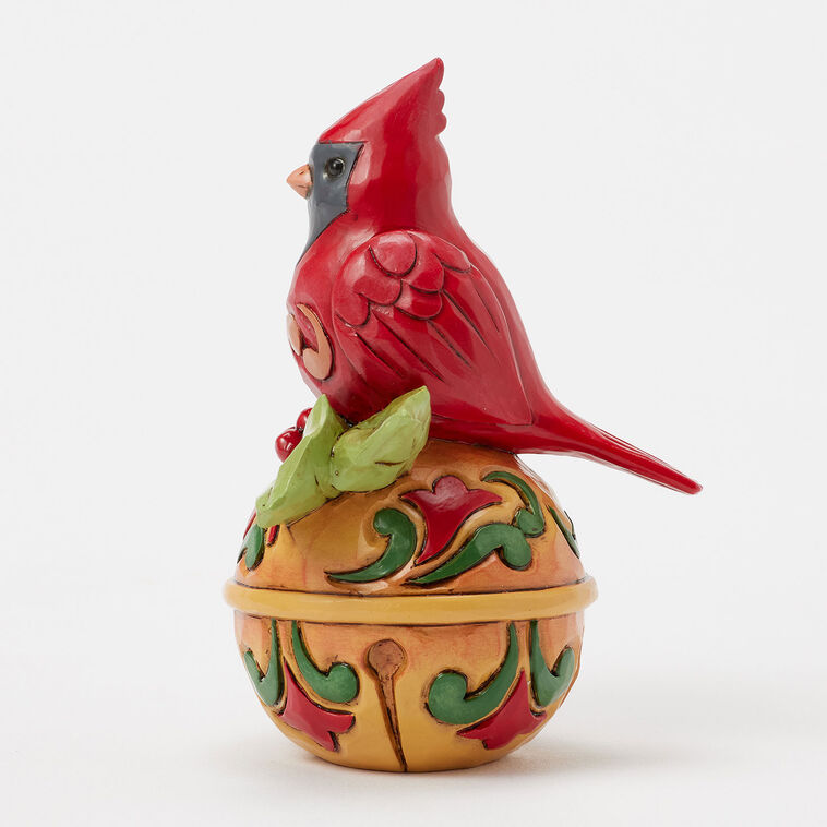 Hallmark Jim Shore Heartwood Creek Cardinal On Jingle Bell Mini Figurine 3.54"