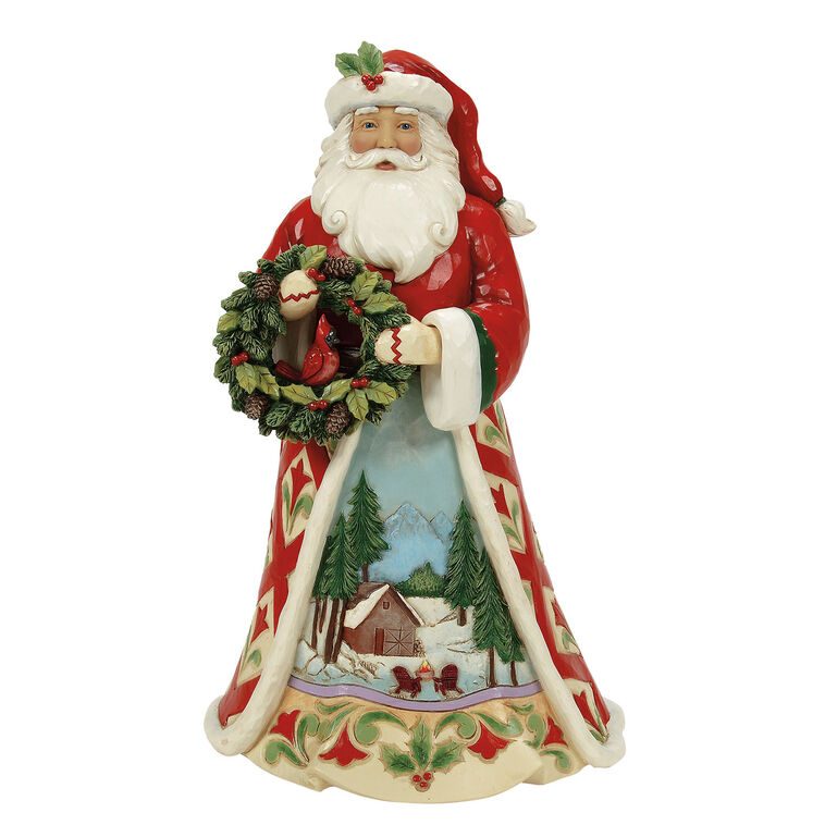hallmark Jim Shore Heartwood Creek Christmas at the Lodge Santa Figurine 10"