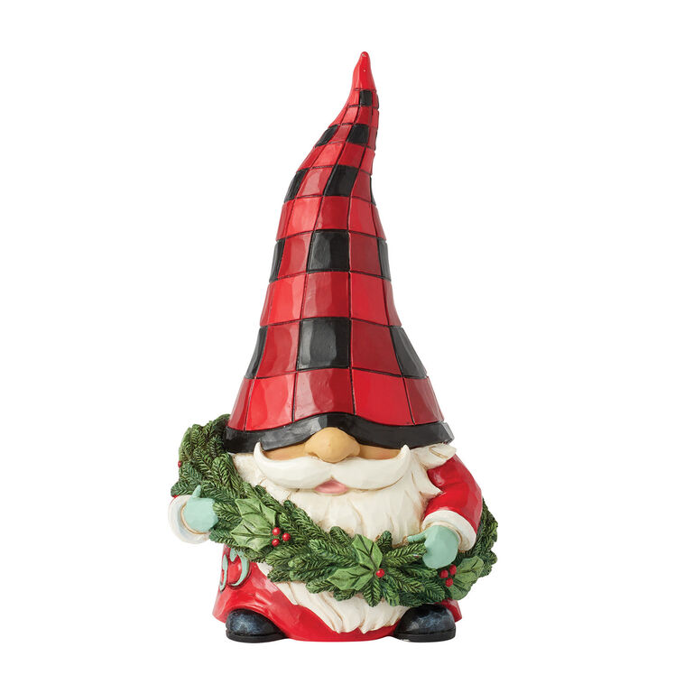 hallmark Jim Shore Heartwood Creek Gnome Wearing Wreath Figurine 5.51"