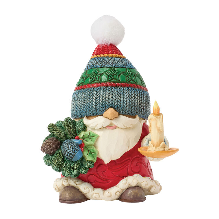 hallmark Jim Shore Heartwood Creek Holiday Gnome With Candle Figurine 4.33"