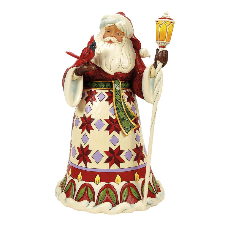 hallmark Jim Shore Heartwood Creek Santa Cardinal on Hand Figurine 12.12"