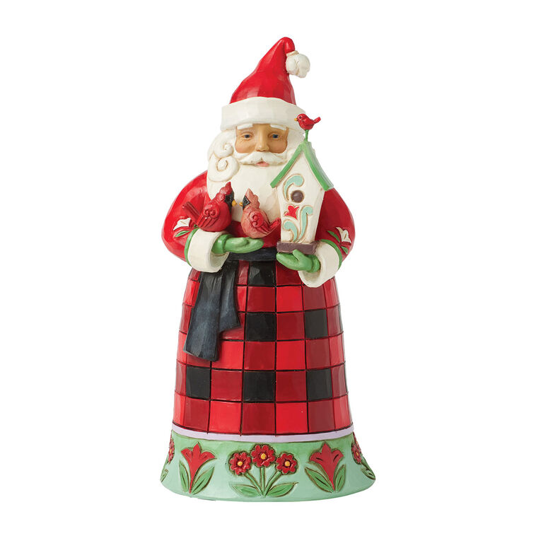 hallmark Jim Shore Heartwood Creek Santa Holding Birdhouse and Birds Figurine 6.5"