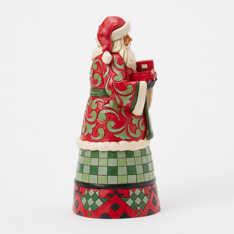 Hallmark Jim Shore Heartwood Creek Santa Holding Red Toy Truck Figurine 10"