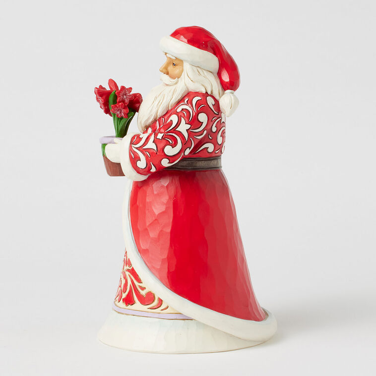 Hallmark Jim Shore Heartwood Creek Santa With Blooming Amaryllis Figurine 8.35"