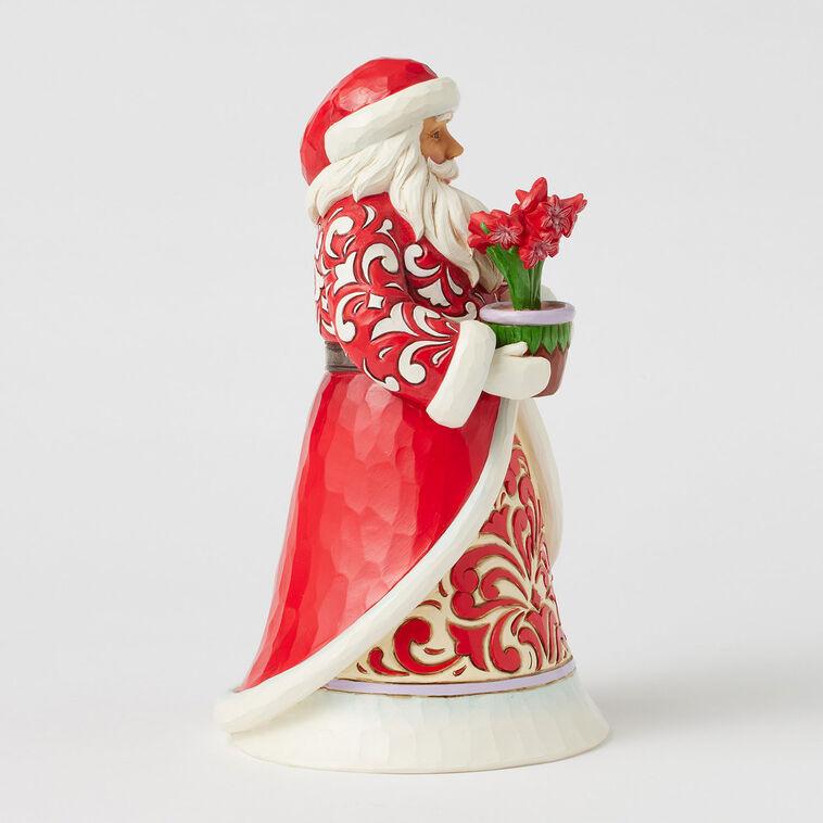 Hallmark Jim Shore Heartwood Creek Santa With Blooming Amaryllis Figurine 8.35"