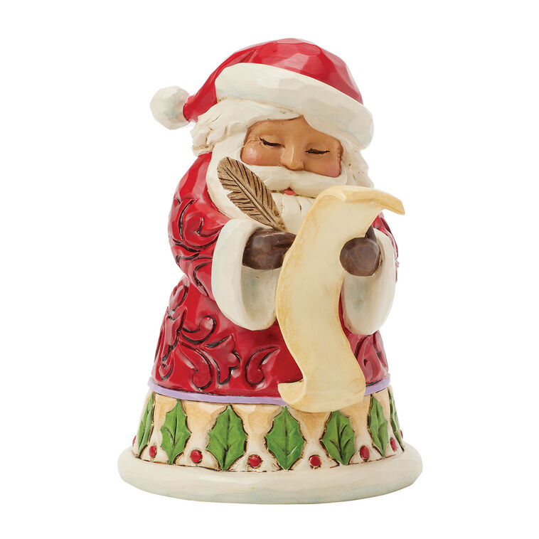 hallmark Jim Shore Heartwood Creek Santa With List Mini Figurine 3.86"