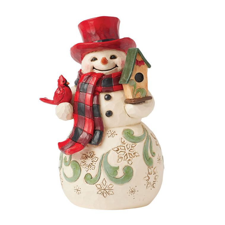 hallmark Jim Shore Heartwood Creek Snowman and Cardinal Figurine 6.25"