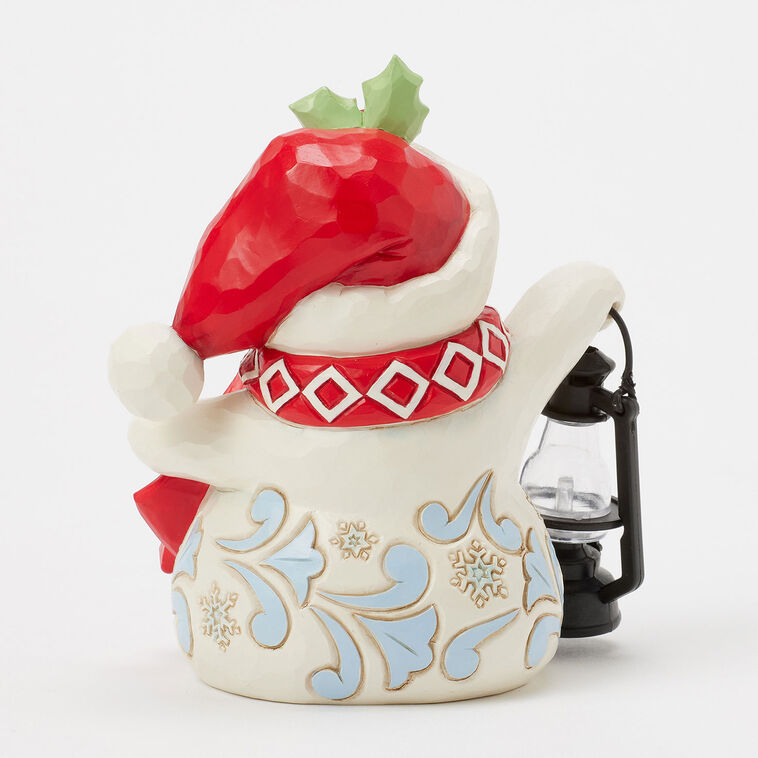 Hallmark Jim Shore Heartwood Creek Snowman With Oversized Lantern Figurine 4.8"