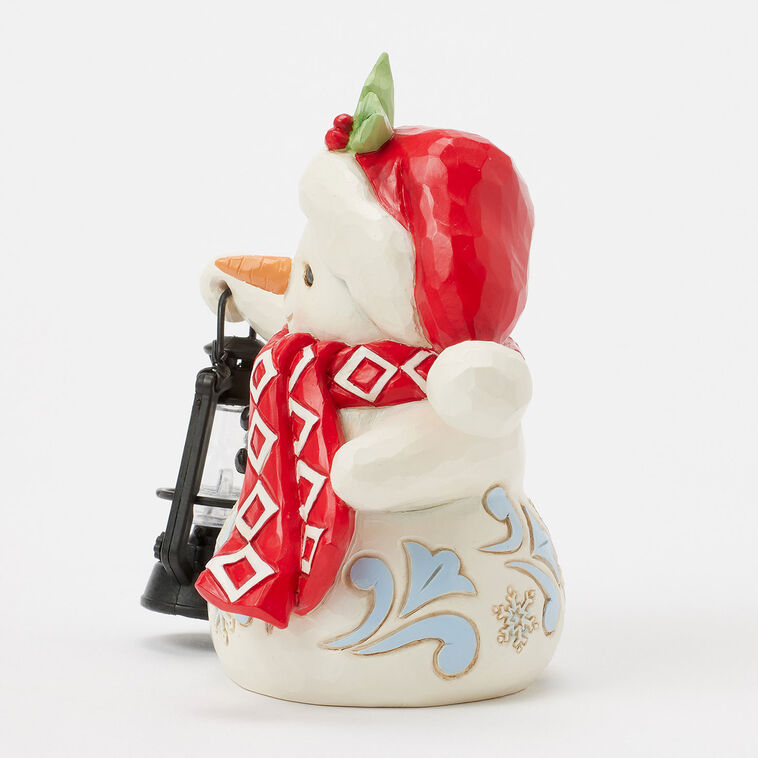 Hallmark Jim Shore Heartwood Creek Snowman With Oversized Lantern Figurine 4.8"