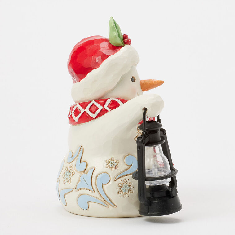 Hallmark Jim Shore Heartwood Creek Snowman With Oversized Lantern Figurine 4.8"