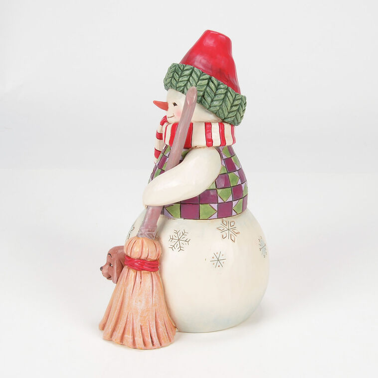 Hallmark Jim Shore Heartwood Creek Snowman With Peeking Dog Figurine 7"