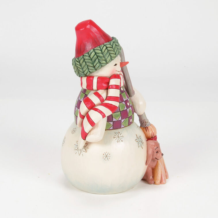 Hallmark Jim Shore Heartwood Creek Snowman With Peeking Dog Figurine 7"