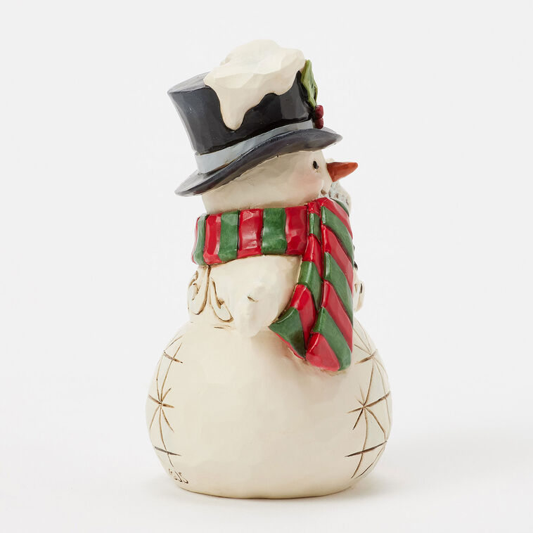 Hallmark Jim Shore Heartwood Creek Snowman With Snowflake Cane Mini Figurine 3.82"
