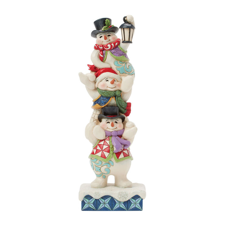 hallmark Jim Shore Heartwood Creek Stacked Snowmen Figurine 11.5:
