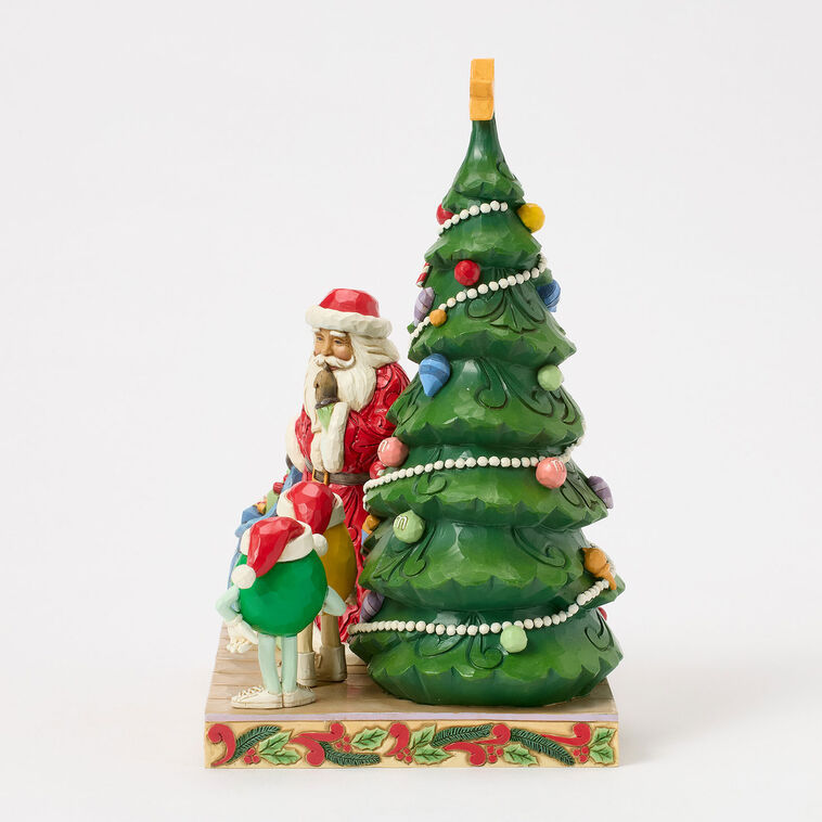 Hallmark Jim Shore M&M'S Green And Yellow Characters With Santa Figurine 8.2"