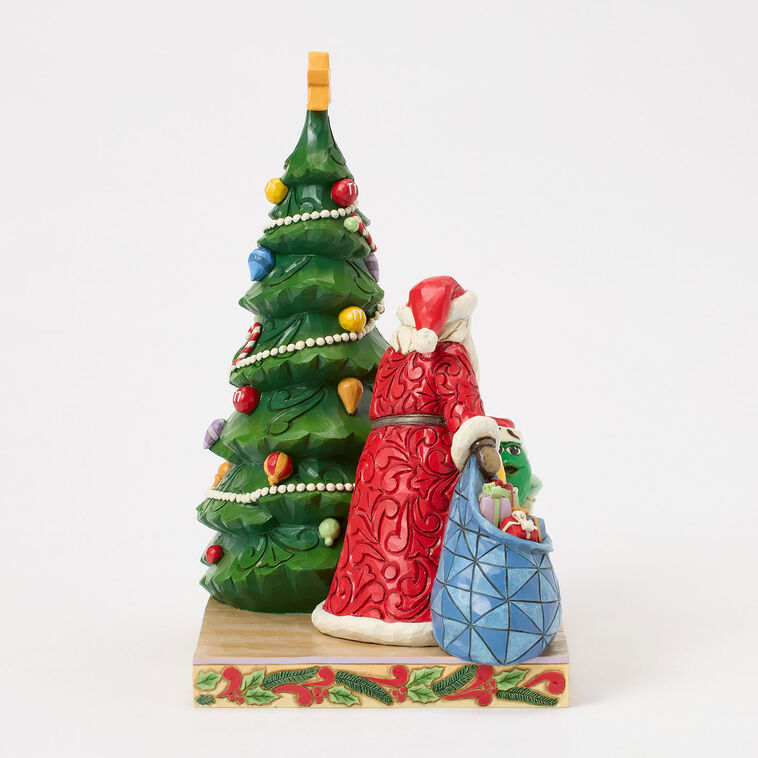 Hallmark Jim Shore M&M'S Green And Yellow Characters With Santa Figurine 8.2"