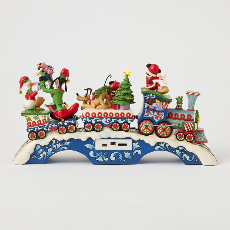 Hallmark Jim Shore Mickey Mouse And Friends Light-Up Musical Train Figurine 8.64"