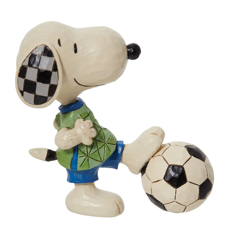 hallmark Jim Shore Peanuts Mini Snoopy With Soccer Ball Figurine 3.25"