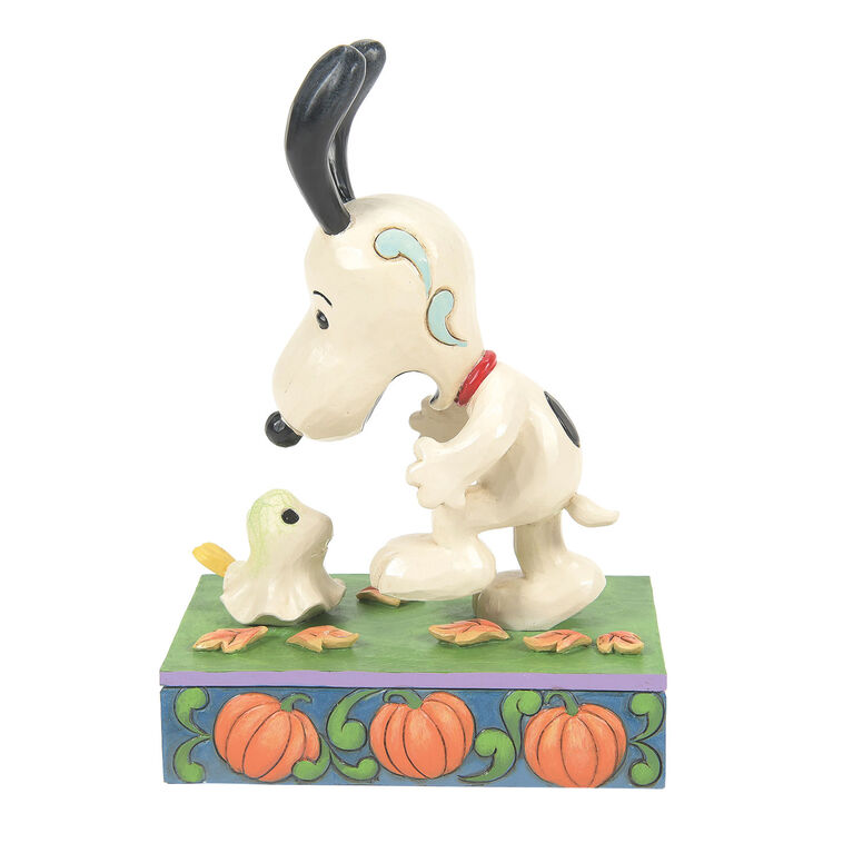 hallmark Jim Shore Peanuts Scared Snoopy and Woodstock Ghost Figurine 5.1" H