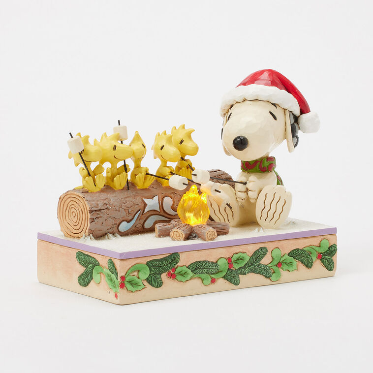 Hallmark Jim Shore Peanuts Snoopy And Friends Light-Up Campfire Figurine 5"
