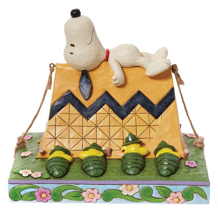 hallmark Jim Shore Peanuts Snoopy and Woodstock Camping Figurine 6"