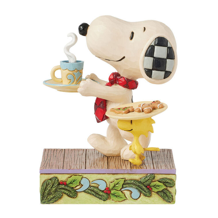 hallmark Jim Shore Peanuts Snoopy and Woodstock Cookies for Santa Figurine 5"