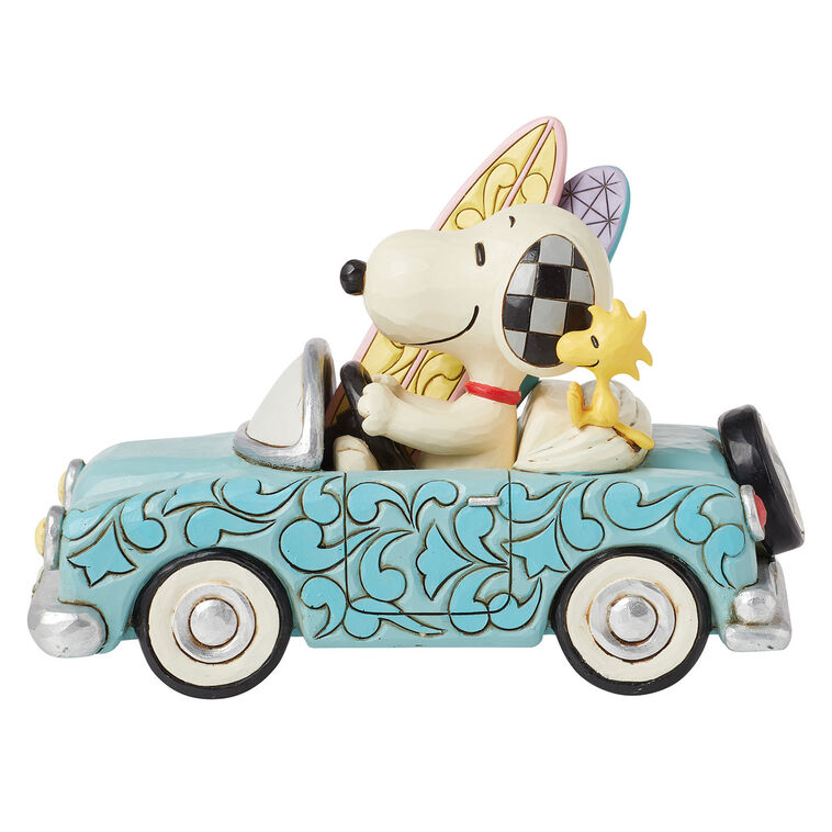 hallmark Jim Shore Peanuts Snoopy and Woodstock Going Surfing Figurine 4.6"