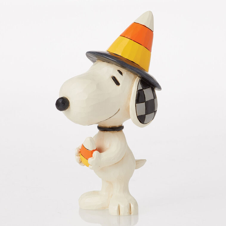 Hallmark Jim Shore Peanuts Snoopy Candy Corn Hat Mini Figurine 3.7"