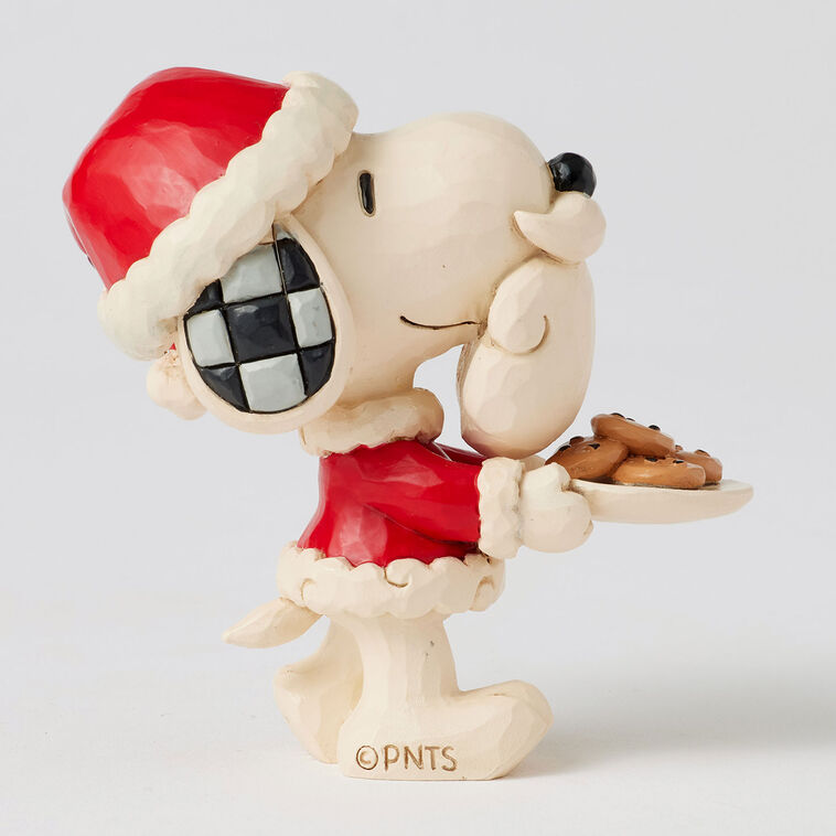 Hallmark Jim Shore Peanuts Snoopy Santa With Cookie Plate Mini Figurine 3.3"