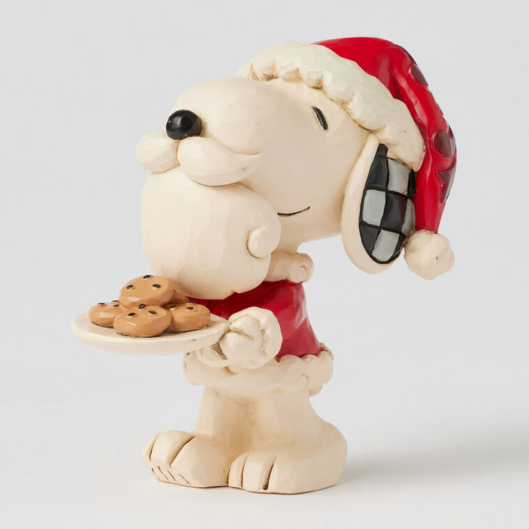 Hallmark Jim Shore Peanuts Snoopy Santa With Cookie Plate Mini Figurine 3.3"