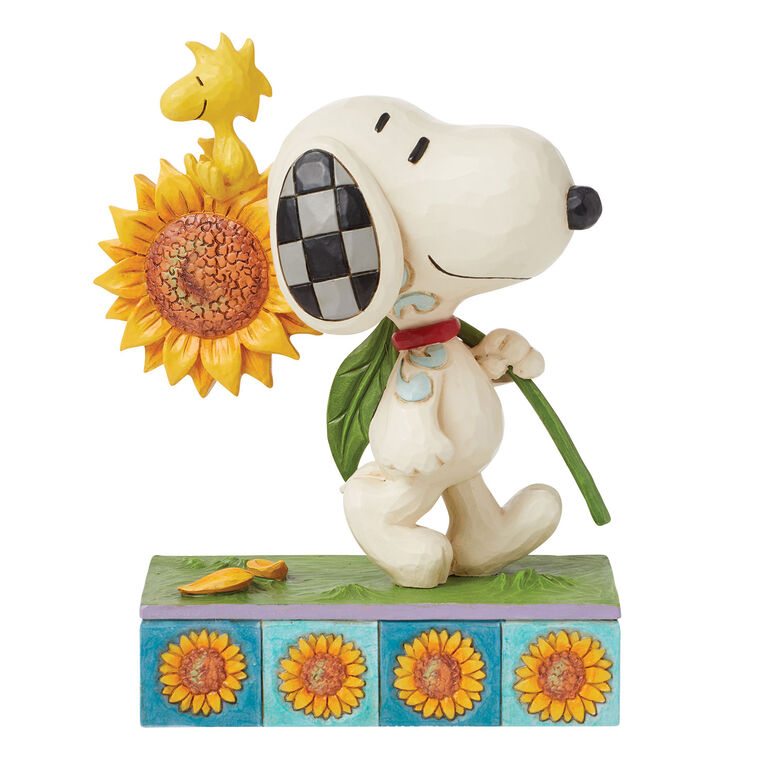 hallmark Jim Shore Peanuts Snoopy With Sunflower Figurine 5.7"