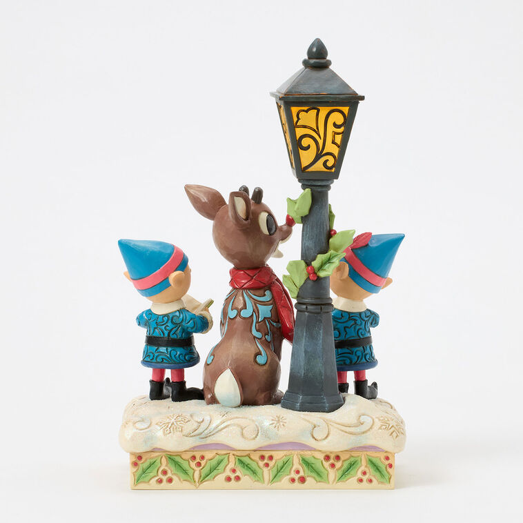 Hallmark Jim Shore Rudolph And Elves Caroling Light-Up Figurine 8.4"
