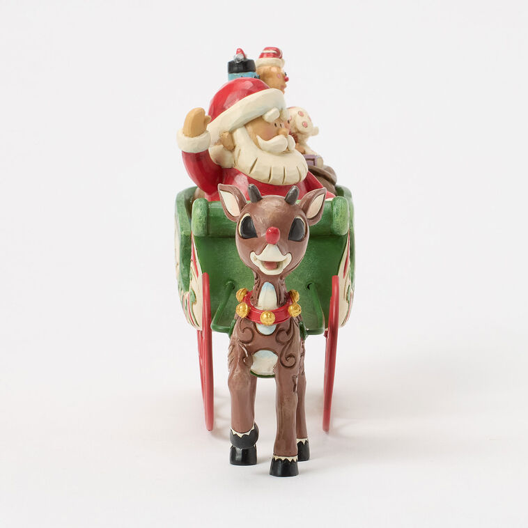 Hallmark Jim Shore Rudolph Pulling Santa In Sleigh Figurine 5"