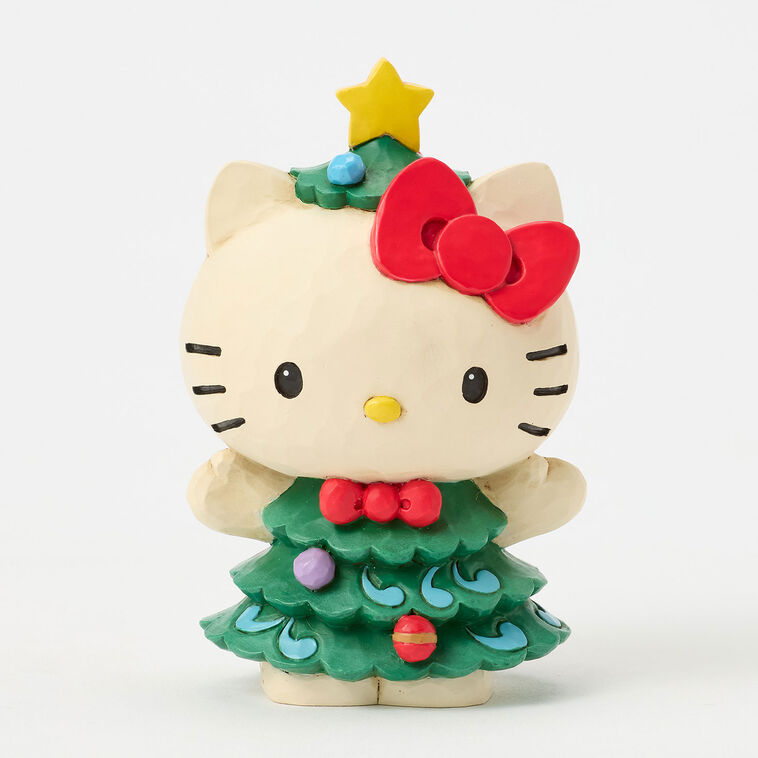 hallmark Jim Shore Sanrio Hello Kitty Christmas Tree Mini Figurine 3.7"