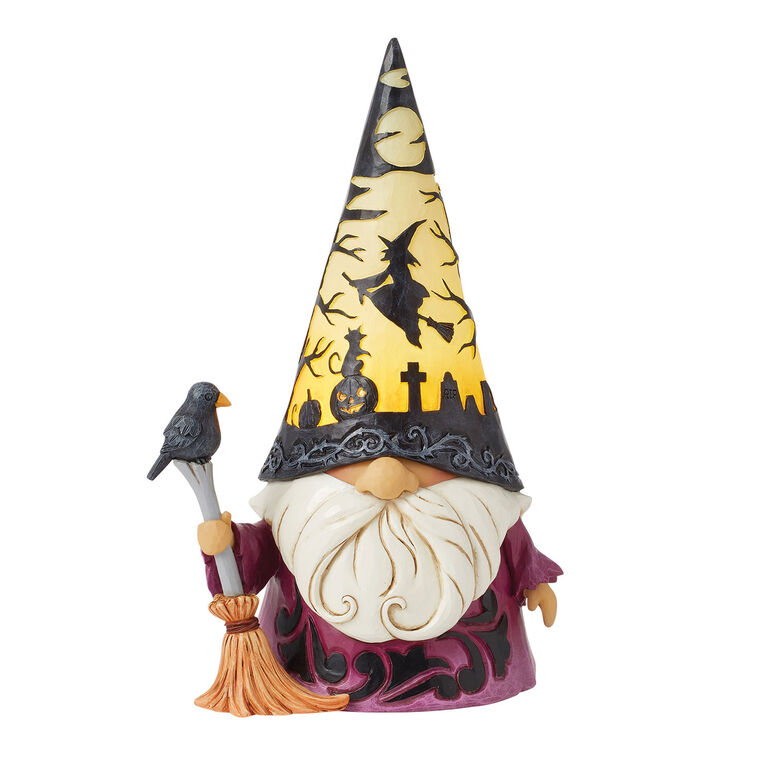 Hallmark Jim Shore Wizard Gnome Halloween Light-Up Figurine 7.87" H
