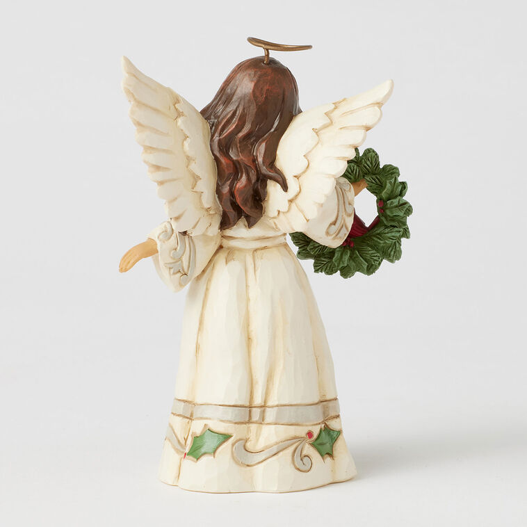 Hallmark Jim Shore Woodland Angel With Wreath And Cardinal Figurine 5.31"