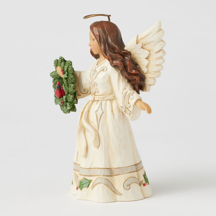 Hallmark Jim Shore Woodland Angel With Wreath And Cardinal Figurine 5.31"
