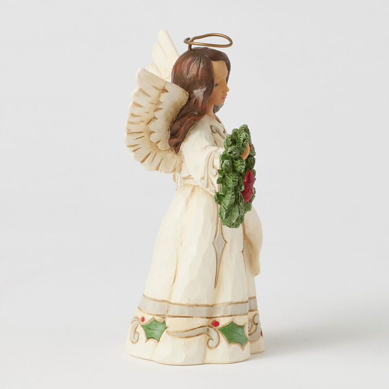 Hallmark Jim Shore Woodland Angel With Wreath And Cardinal Figurine 5.31"