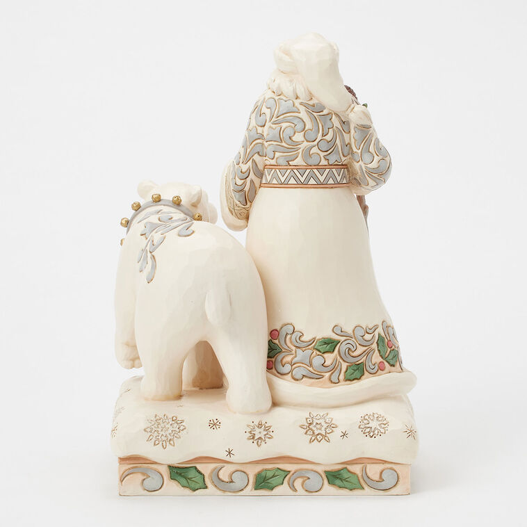 Hallmark Jim Shore Woodland Santa With Polar Bear Figurine 10.24"