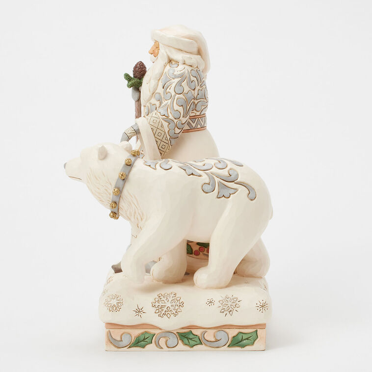 Hallmark Jim Shore Woodland Santa With Polar Bear Figurine 10.24"