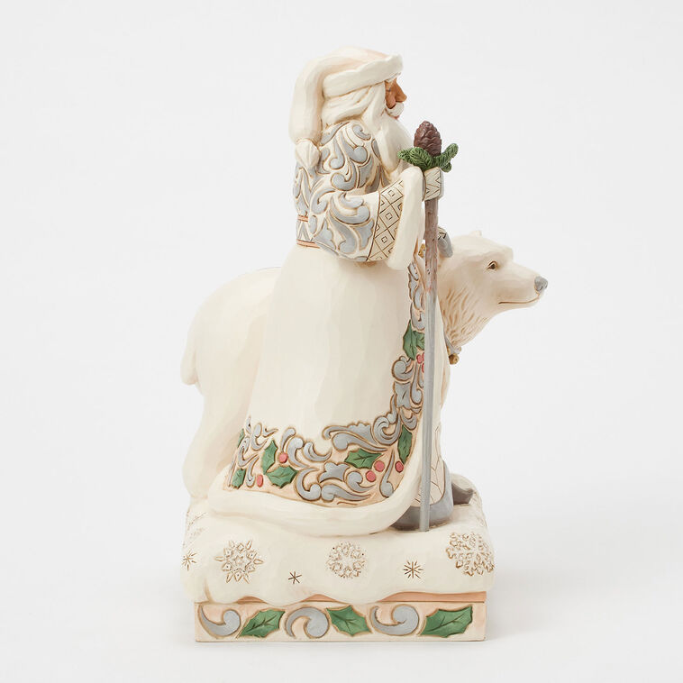 Hallmark Jim Shore Woodland Santa With Polar Bear Figurine 10.24"