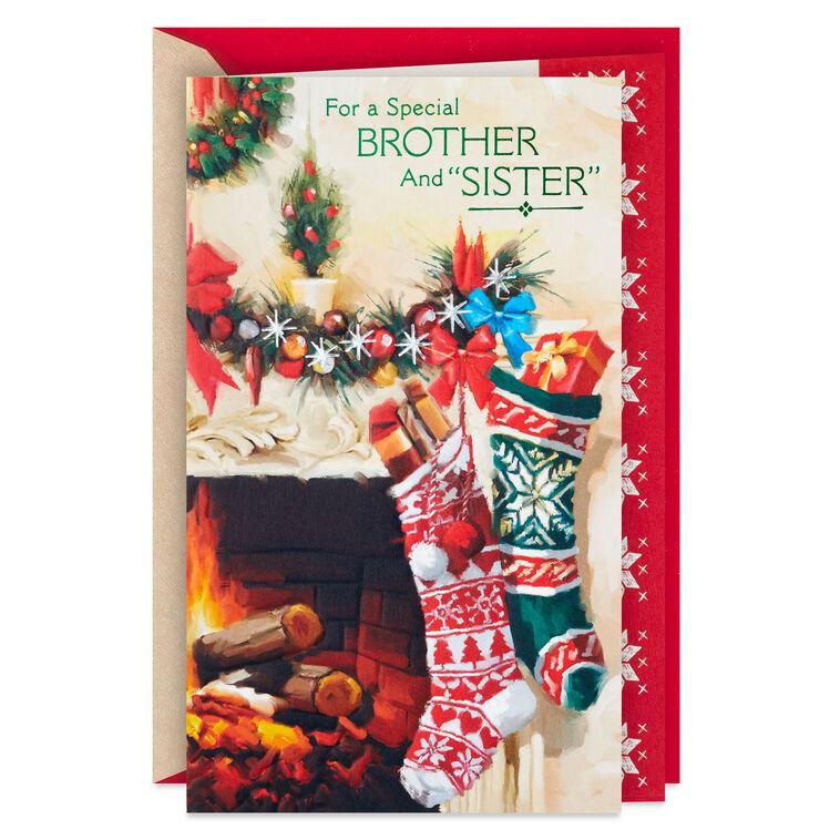 hallmark Joy Love and Memories Christmas Card for Brother and Sister-in-Law