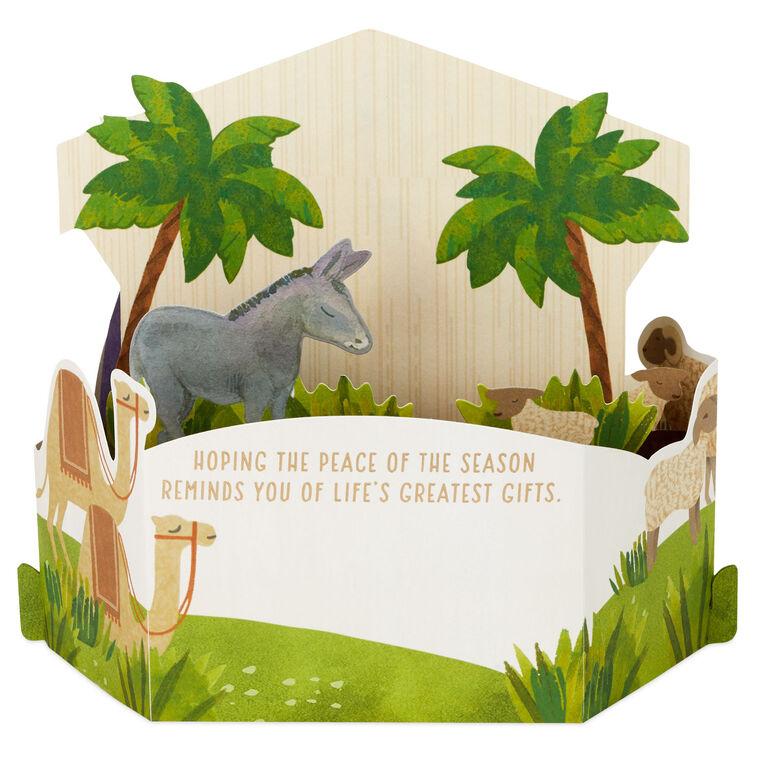 Hallmark Joy To The World Nativity Scene 3D Pop-Up Christmas Card