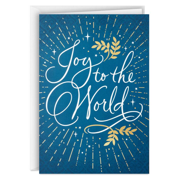 Hallmark Joy To The World On Blue Boxed Christmas Cards Pack Of 40