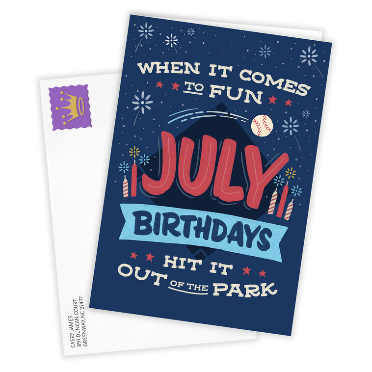 Hallmark July Hits It Out Of The Park Custom Birthday Card