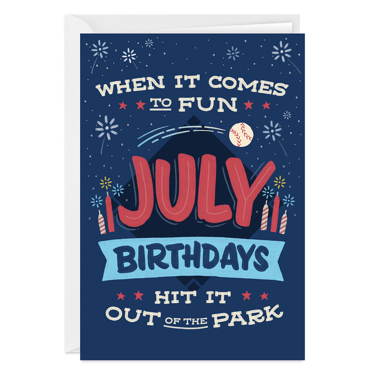 hallmark July Hits It Out of the Park Custom Birthday Card
