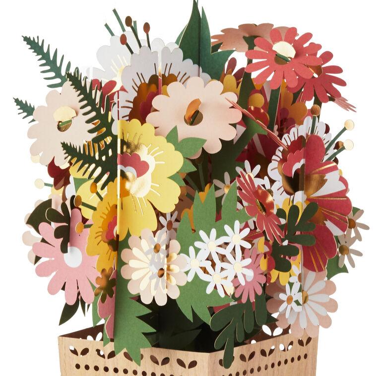 Hallmark Jumbo Flower Bouquet In Vase 3D Pop-Up Blank Card